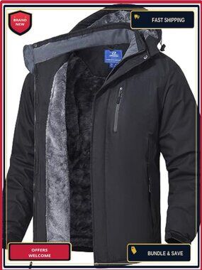 Men's Skiing Jacket Snowboarding Waterproof Fleece Liner Hooded Winter Coat